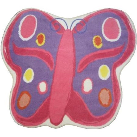 LA RUG, FUN RUGS LA Rug FTS-064 3539 Fun Time Shape Butterfly Medium Pile Rug - 35 x 39 Inch FTS-064 3539